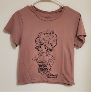 Strawberry Shortcake Semi Crop Top Tee Size Juniors Medium